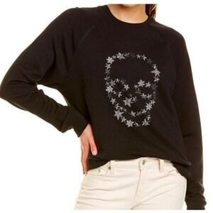 Zadig & Voltaire Upper Skull Stars Strass Top in Noir Size 1